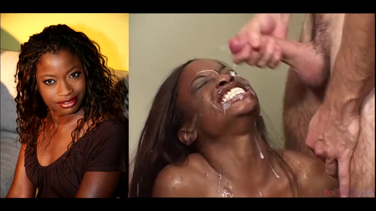 Cum In Her Face - Free Ebony Monique was Great at Catching Cum with her Face ...