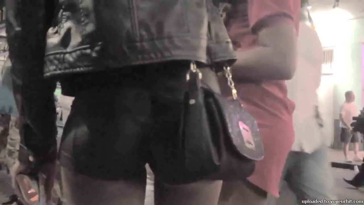 Free Candid Black butt in leather shorts Porn Video - Ebony 8