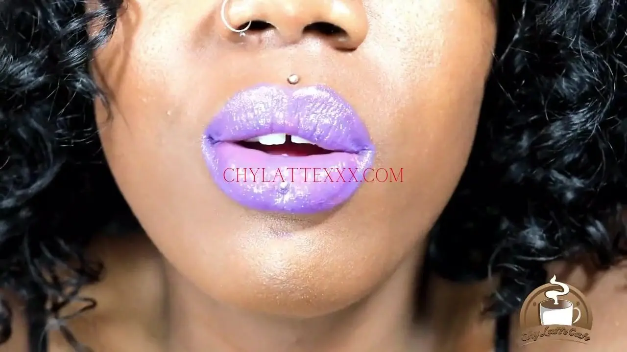 Free Purple Kisses Purple Lipstick JOI Porn Video - Ebony 8